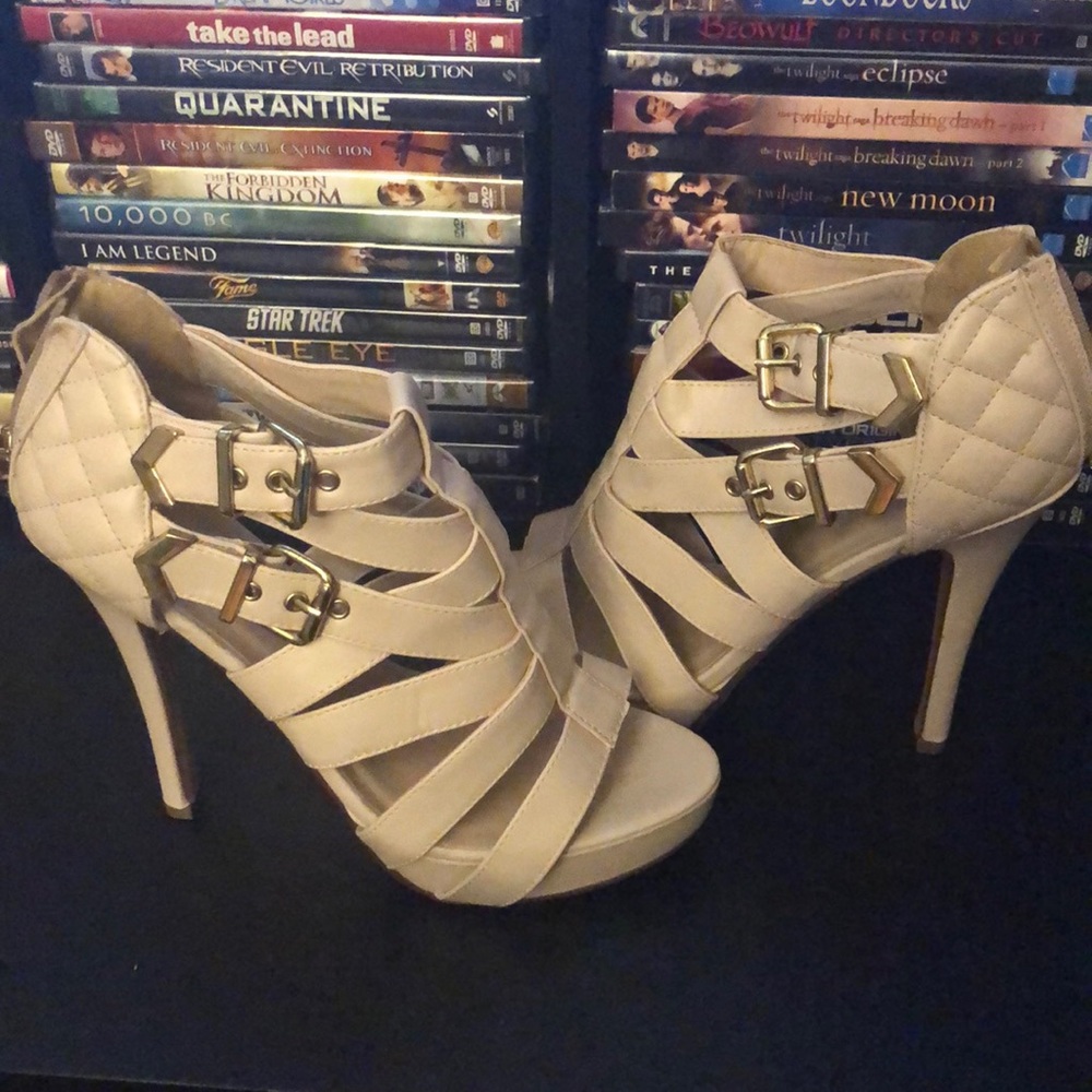 Nude heels.
